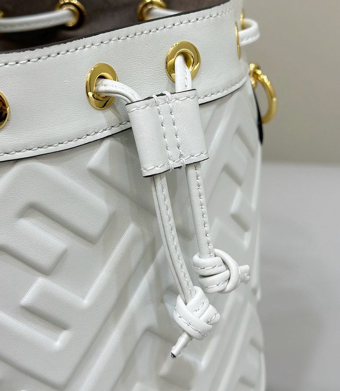 Fendi Small Mon Tresor Bucket Bag F8637 White