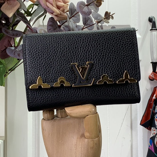 Louis Vuitton Capucines Compact Wallet M82764 Black
