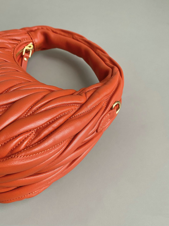 Miu Miu Wander Nappa Leather Hobo Bag Orange 5BC125