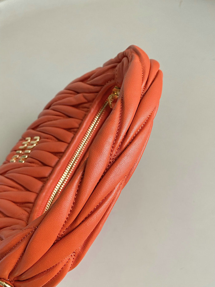 Miu Miu Wander Nappa Leather Hobo Bag Orange 5BC125