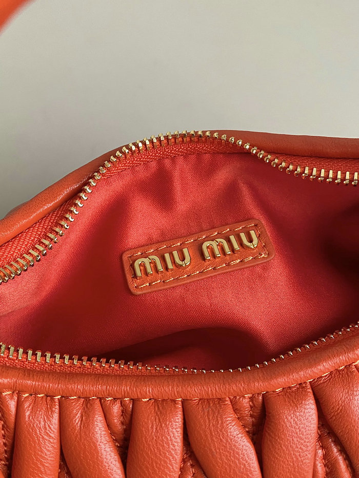 Miu Miu Wander Nappa Leather Hobo Bag Orange 5BC125