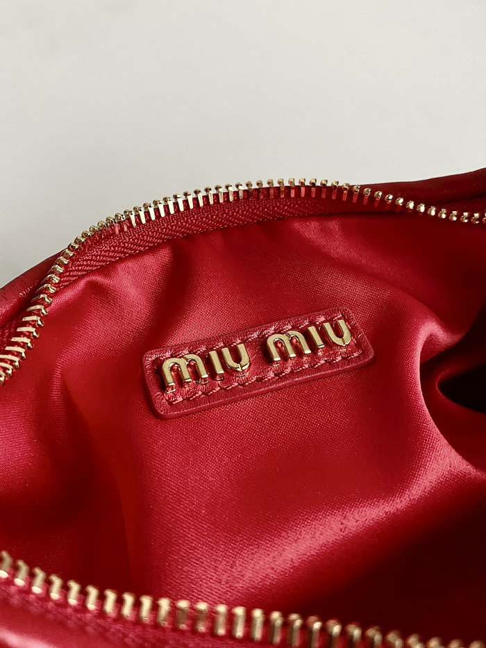 Miu Miu Wander Nappa Leather Hobo Bag Red 5BC125