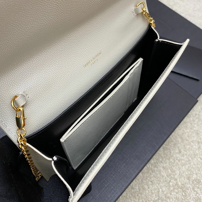 Saint Laurent Uptown Chain Wallet 607788 White