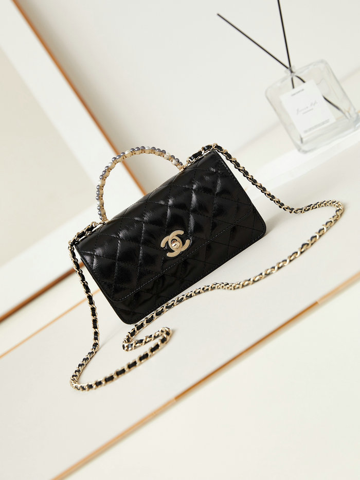 Small Chanel Flap Bag with Top Handle AP3803 Black