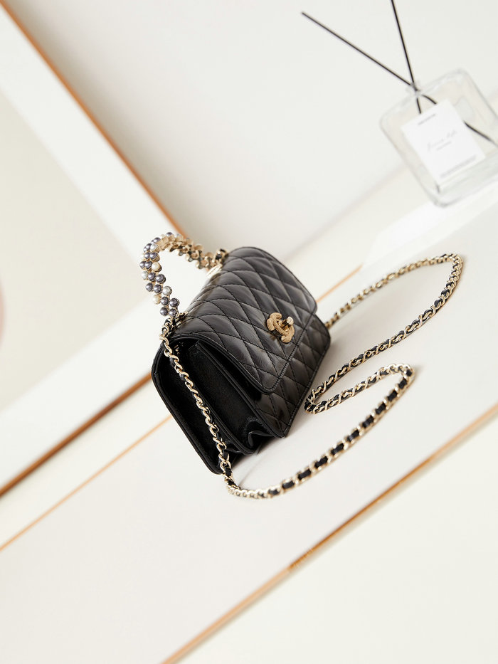 Small Chanel Flap Bag with Top Handle AP3803 Black