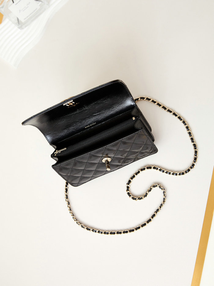 Small Chanel Flap Bag with Top Handle AP3803 Black