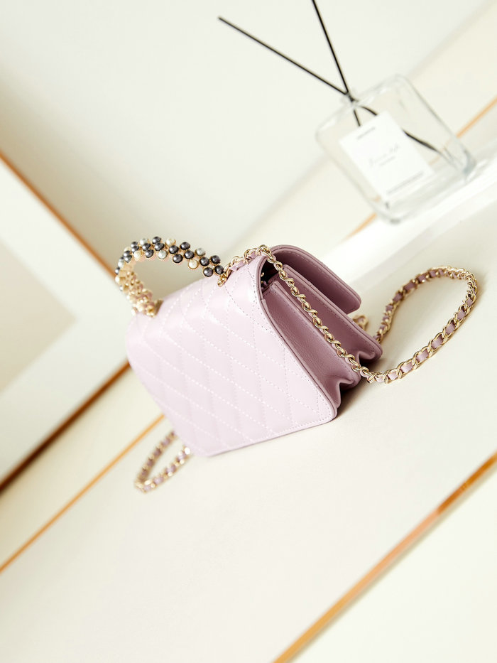 Small Chanel Flap Bag with Top Handle AP3803 Pink