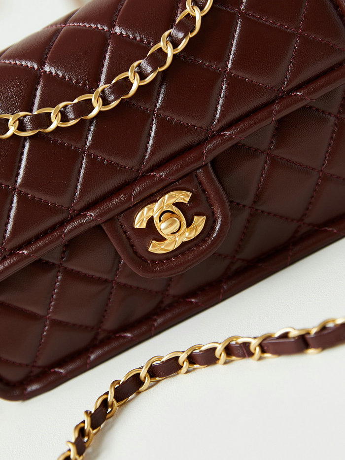 Small Chanel Lambskin Flap Bag AS4687 Burgundy