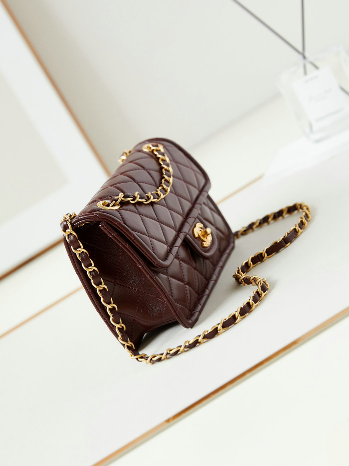 Small Chanel Lambskin Flap Bag AS4687 Burgundy