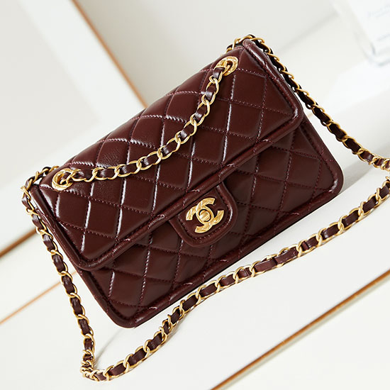 Small Chanel Lambskin Flap Bag AS4687 Burgundy