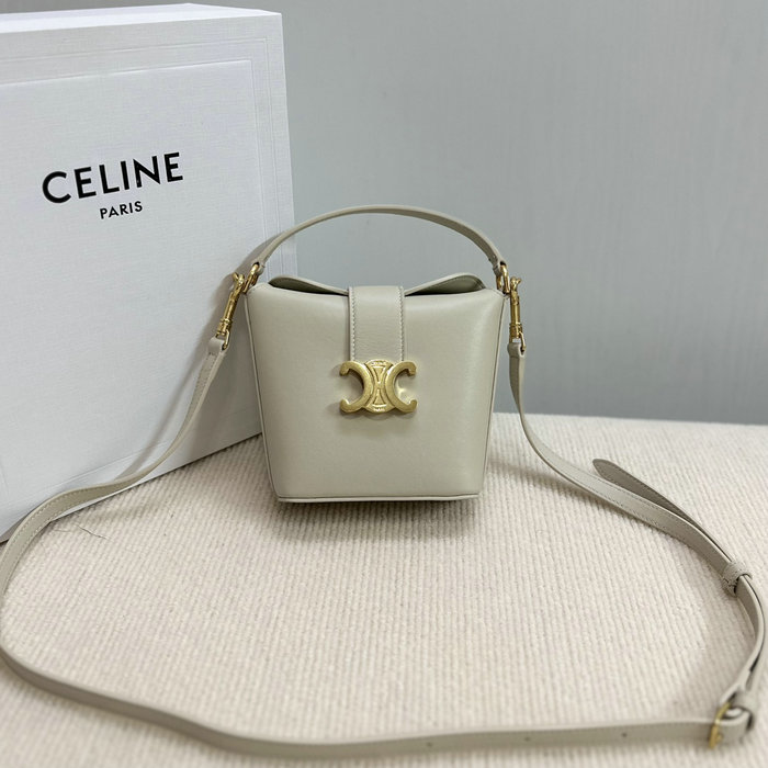 Celine Mini Bucket Triomphe 10K943 Light Grey