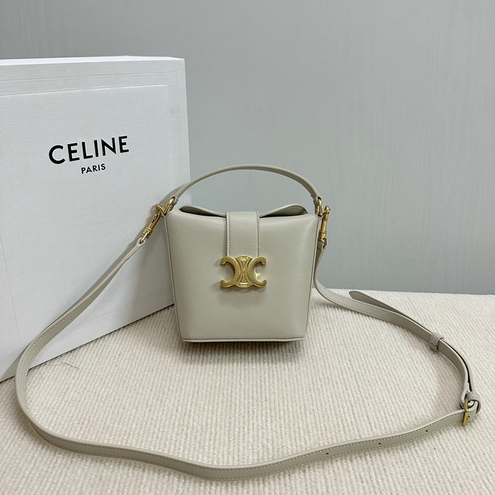 Celine Mini Bucket Triomphe 10K943 Light Grey