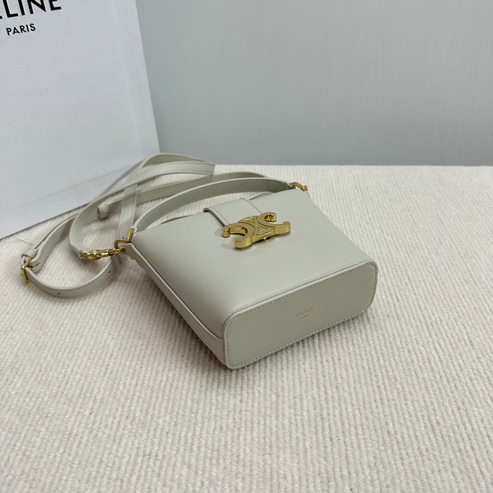 Celine Mini Bucket Triomphe 10K943 Light Grey