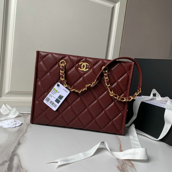 Chanel Small Tote AS4940 Burgundy