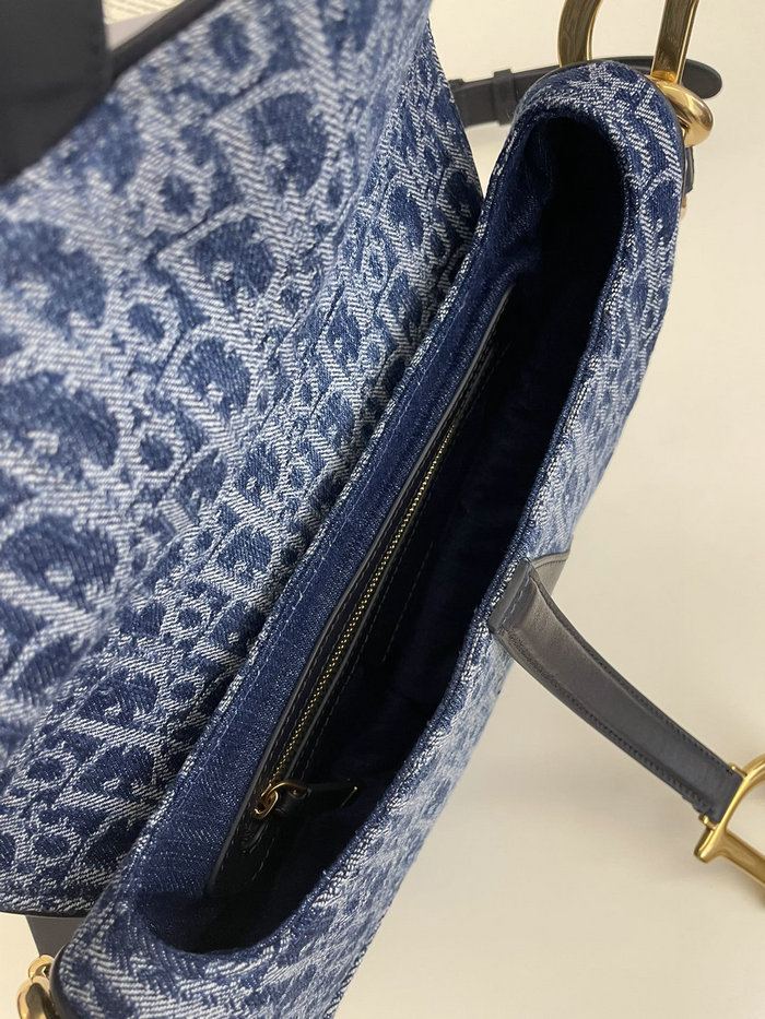 Dior Blue Denim Saddle Bag M8006