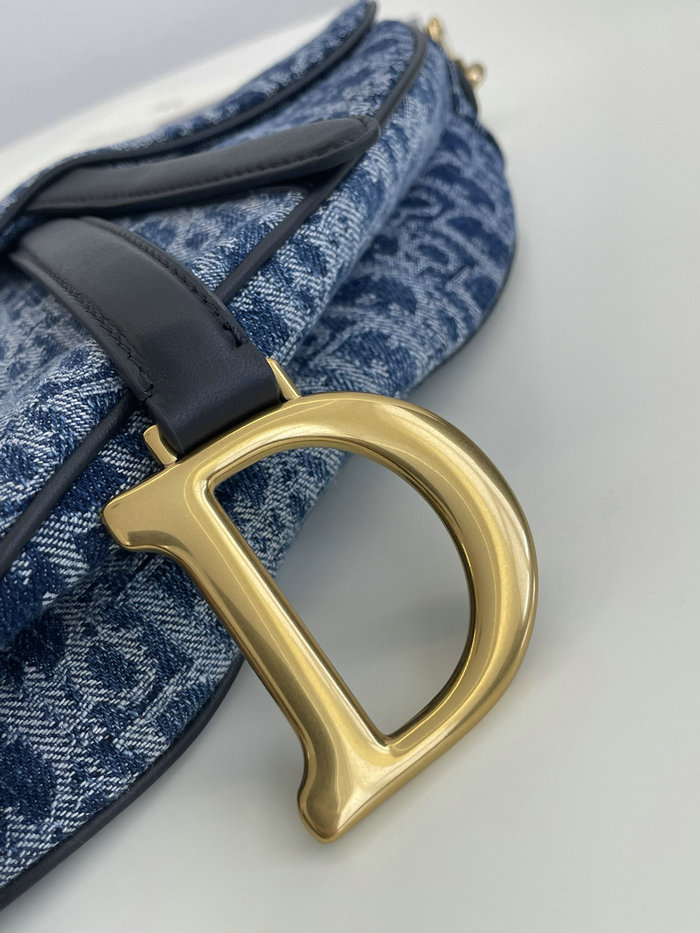 Dior Blue Denim Saddle Bag M8006