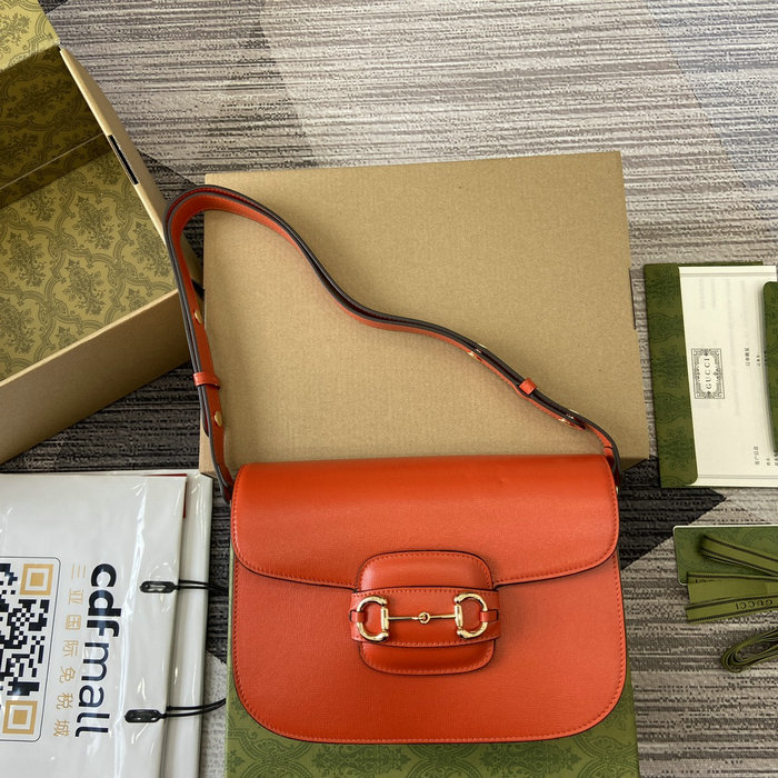 Gucci Horsebit 1955 Shoulder Bag 602204 Orange