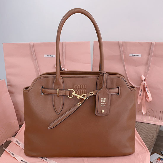 Miu Miu Aventure Nappa Leather Bag 5BG291 Brown