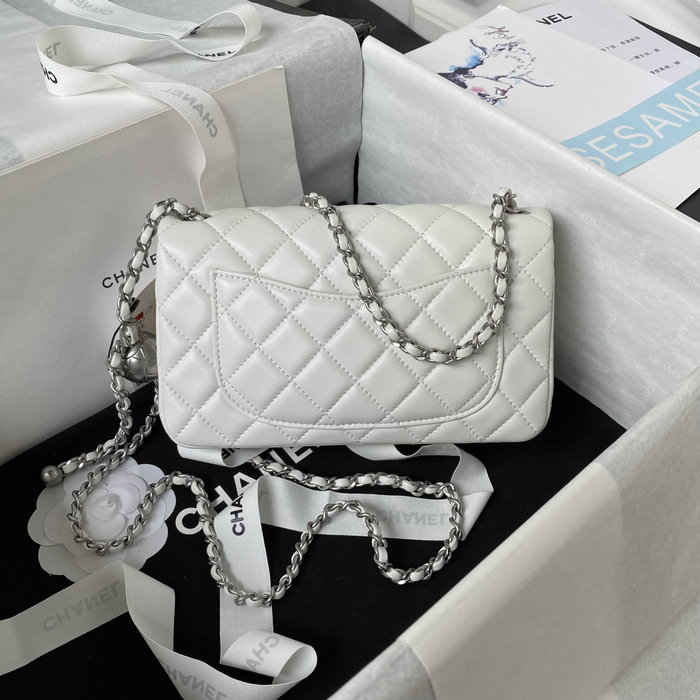 Small Chanel Flap Bag AS1787 White