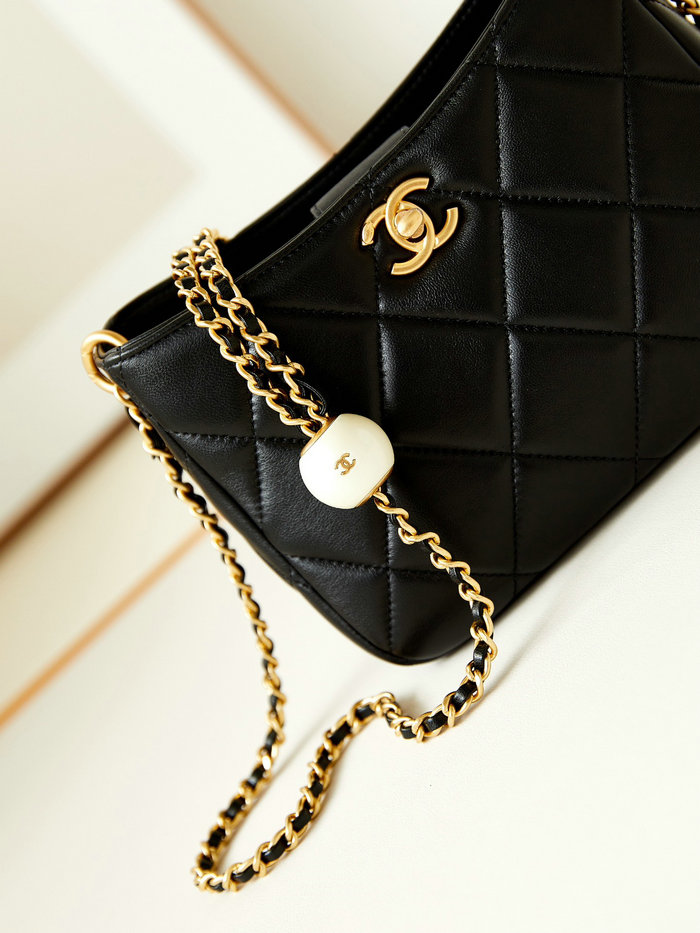 Small Chanel Lambskin Hobo Bag AS4859 Black