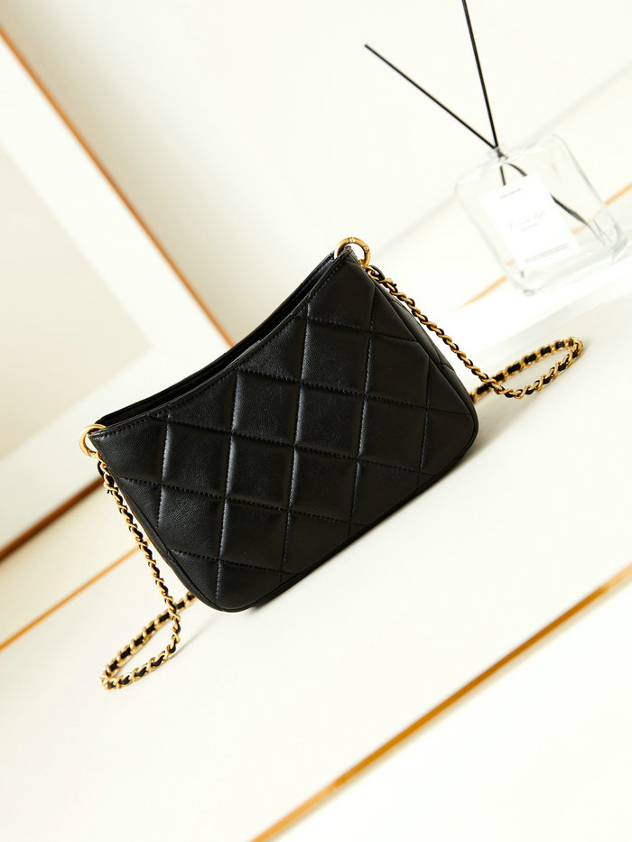 Small Chanel Lambskin Hobo Bag AS4859 Black