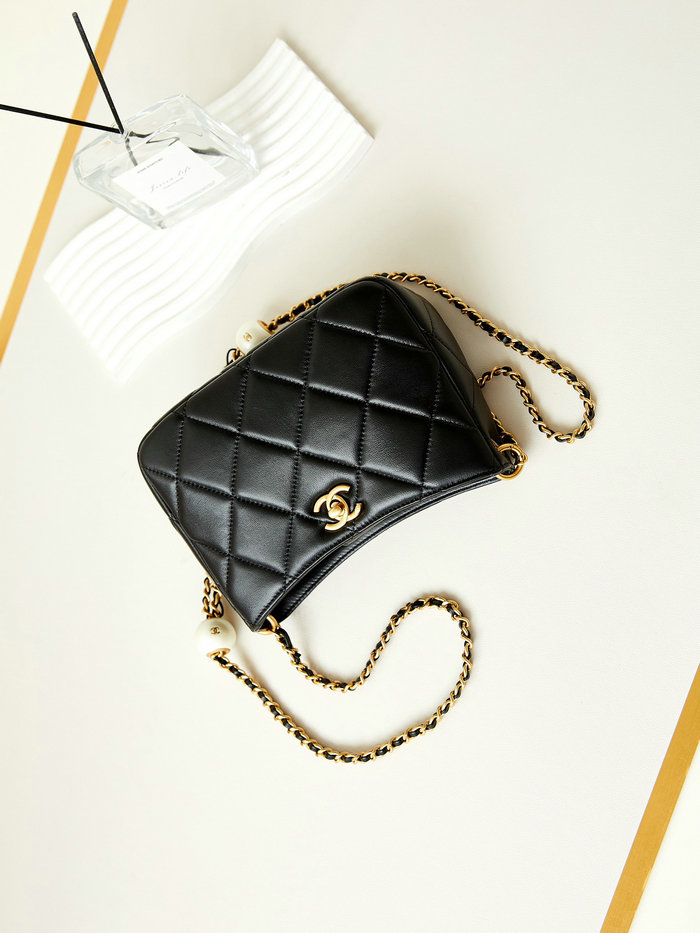 Small Chanel Lambskin Hobo Bag AS4859 Black