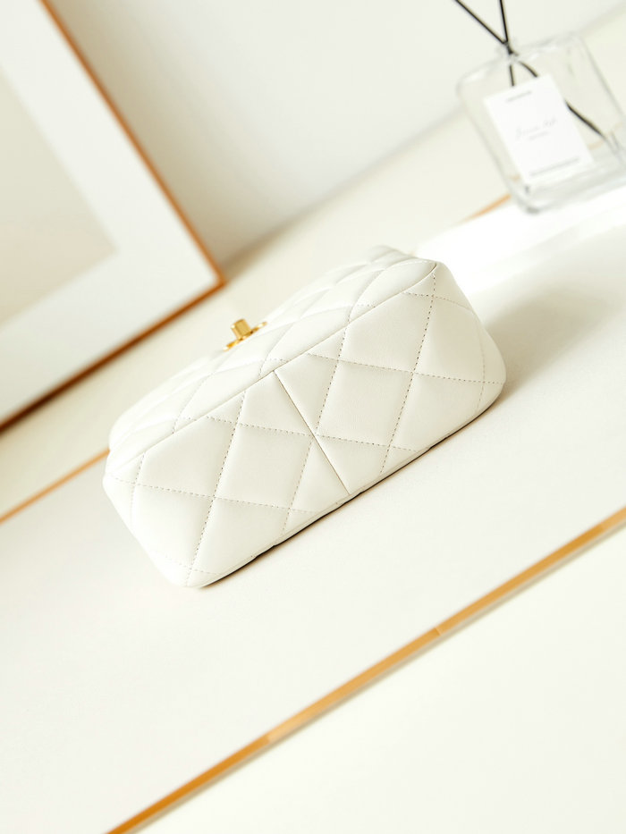 Small Chanel Lambskin Hobo Bag AS4859 White