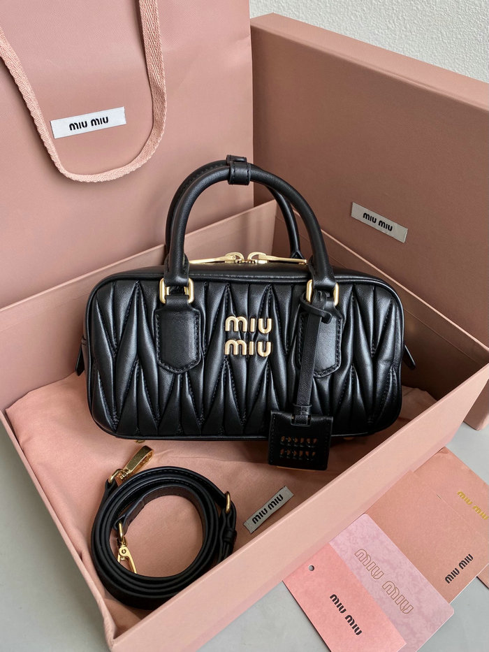 Small Miu Miu Arcadie Bag 5BB142 Black