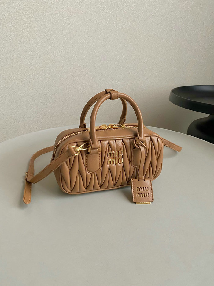 Small Miu Miu Arcadie Bag 5BB142 Caramel