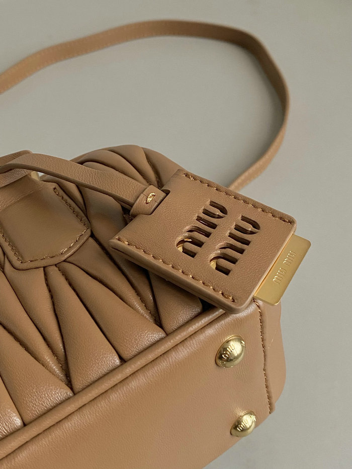 Small Miu Miu Arcadie Bag 5BB142 Caramel