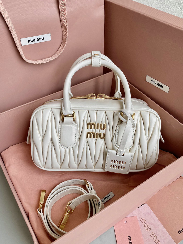 Small Miu Miu Arcadie Bag 5BB142 White