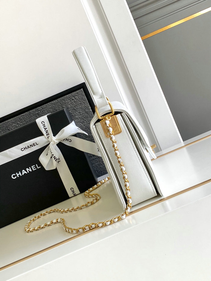 Chanel Flap Bag with Top Handle AS4039 White