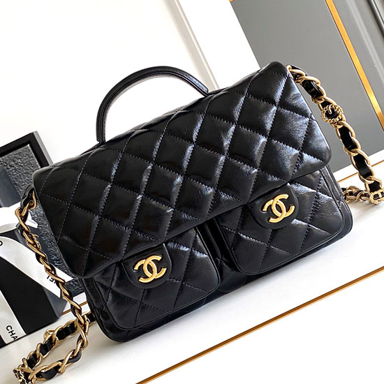 Chanel Flap Bag with Top Handle Black AS4993