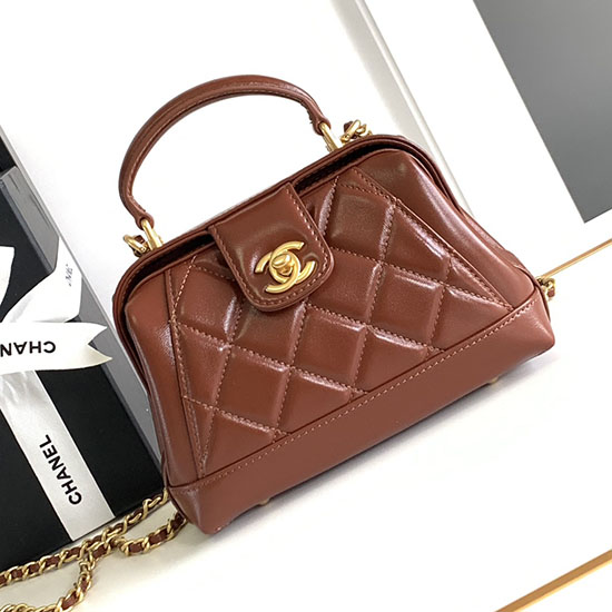 Chanel Mini Bag with Top Handle AS4958 Brown