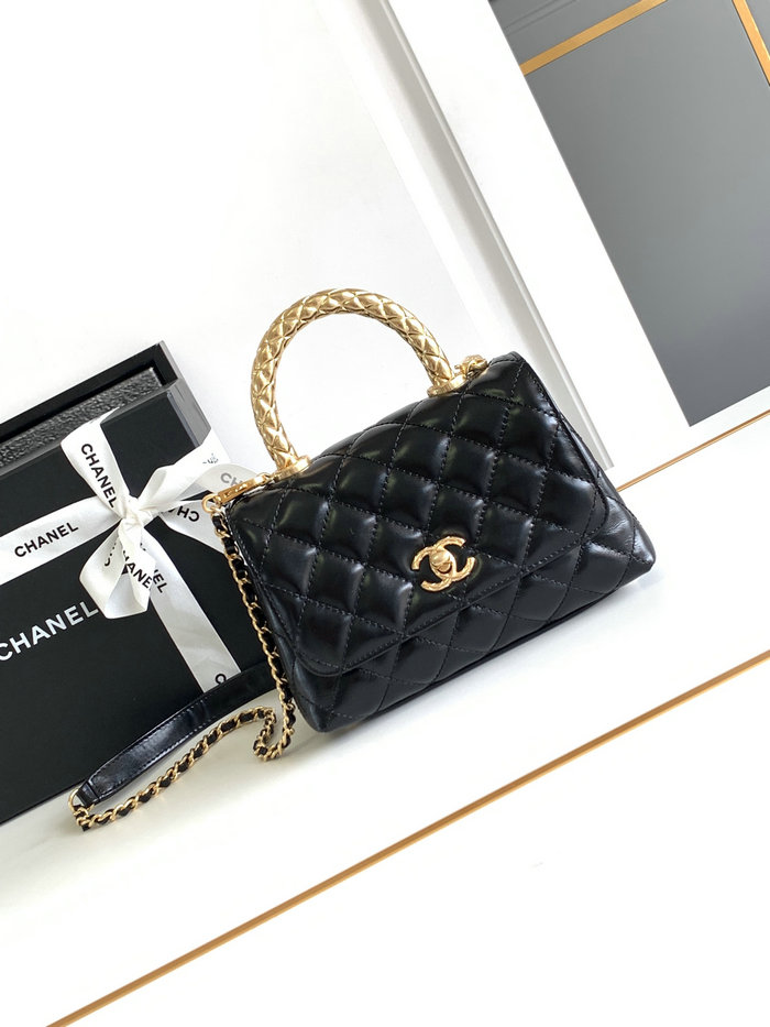 Chanel Mini Coco Handle Bag Black AS2215