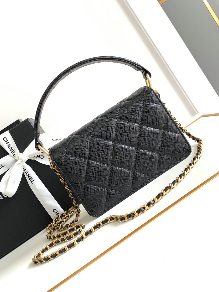 Chanel Mini Flap Bag with Top Handle AS4037 Black