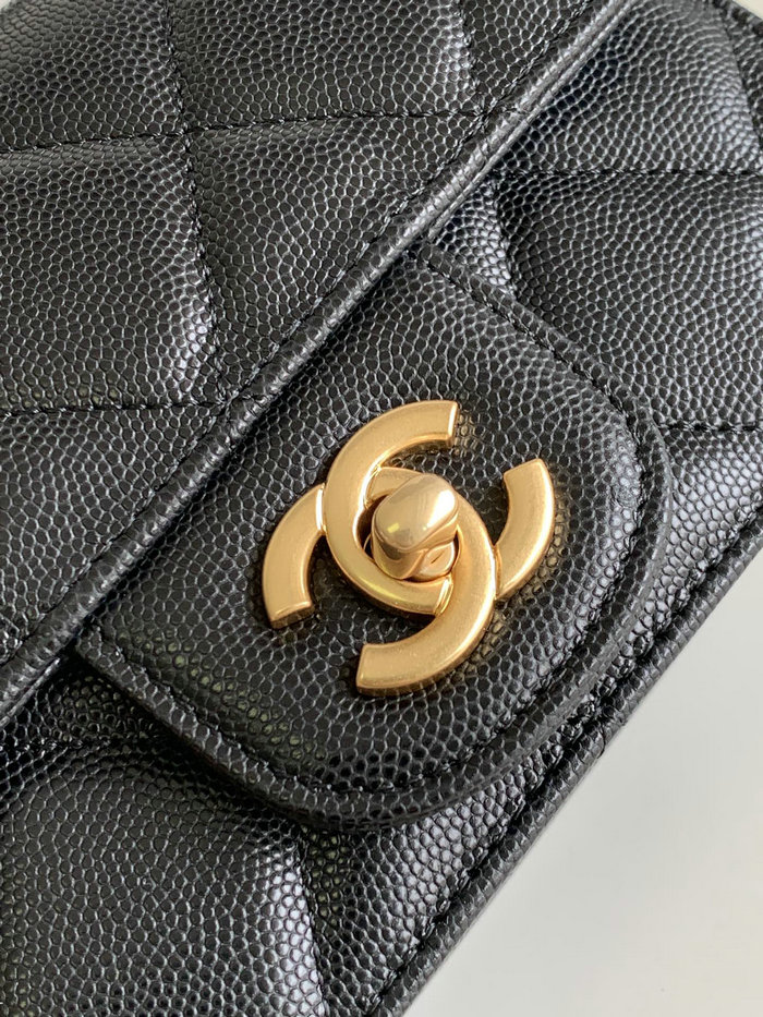 Chanel Mini Flap Bag with Top Handle AS4037 Black