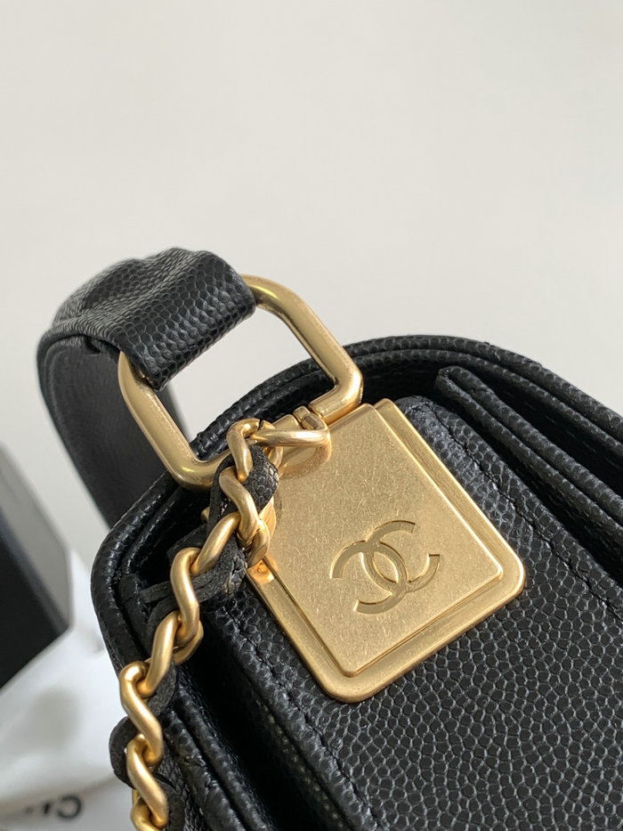 Chanel Mini Flap Bag with Top Handle AS4037 Black