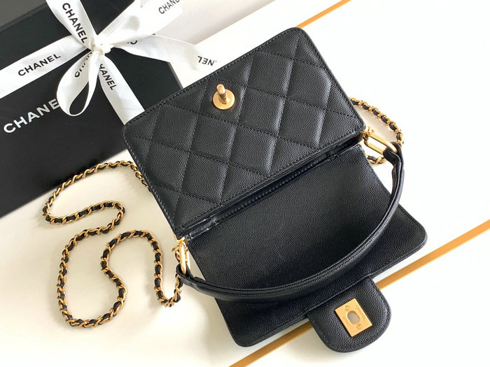 Chanel Mini Flap Bag with Top Handle AS4037 Black