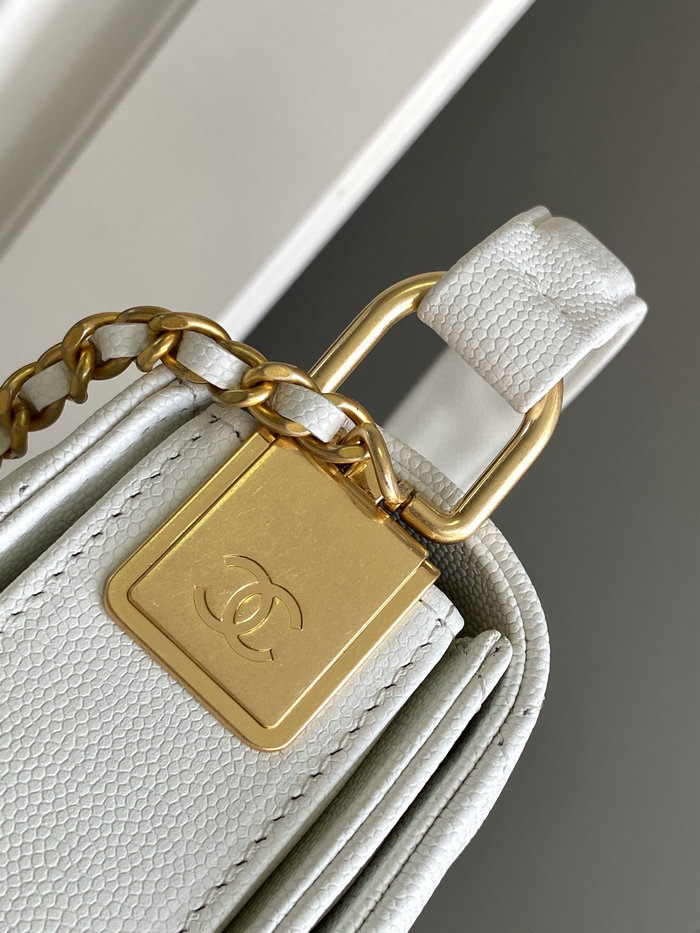 Chanel Mini Flap Bag with Top Handle AS4037 White