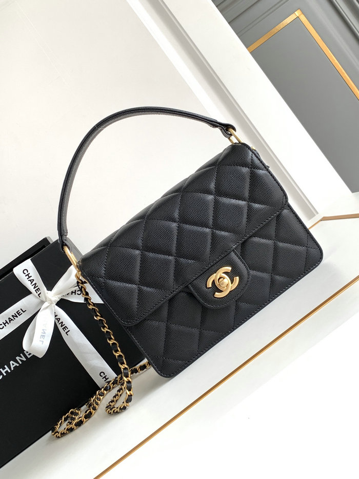 Chanel Small Flap Bag with Top Handle AS4038 Black