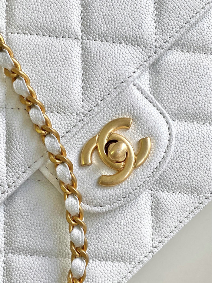 Chanel Small Flap Bag with Top Handle AS4038 White