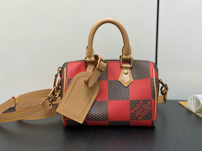 Louis Vuitton Speedy 18 Bandouliere Damier Pop N40611 Red