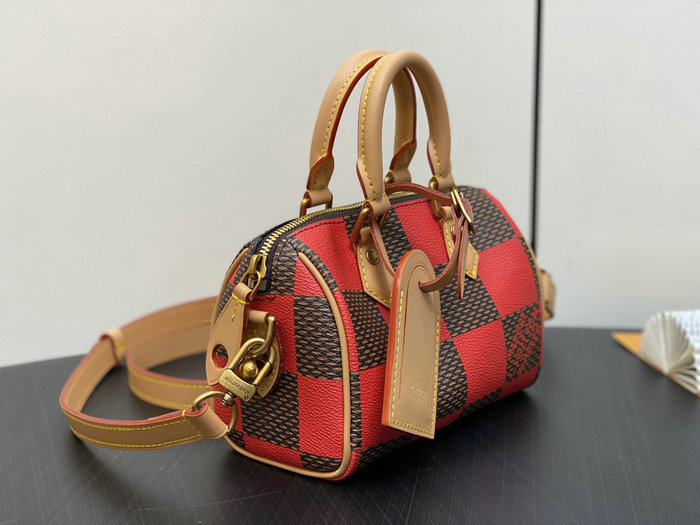 Louis Vuitton Speedy 18 Bandouliere Damier Pop N40611 Red