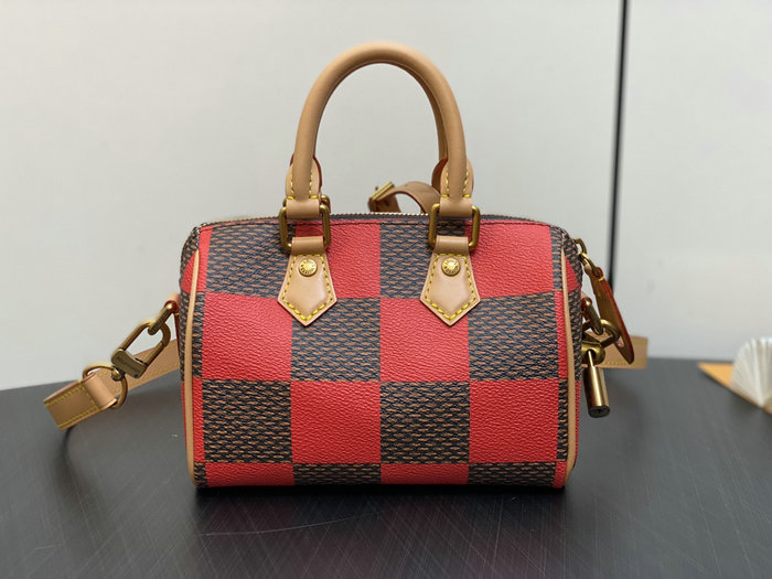 Louis Vuitton Speedy 18 Bandouliere Damier Pop N40611 Red