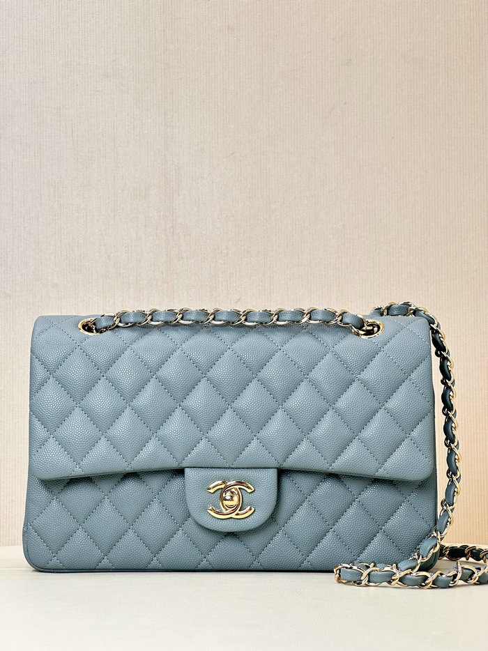 Medium Chanel Grained Calfskin Flap Bag A01112 Dark Blue