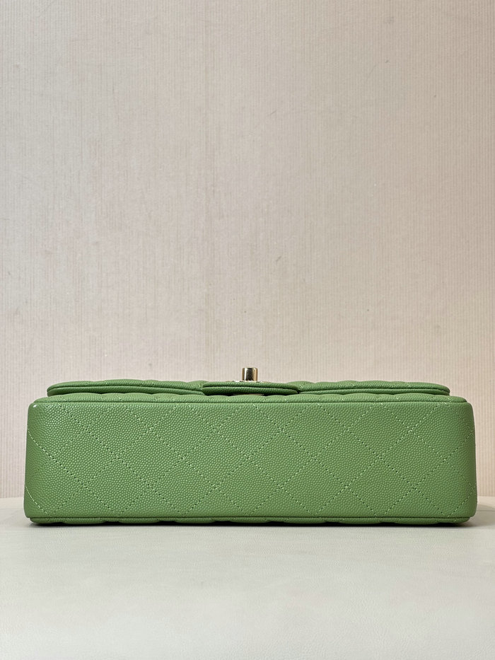 Medium Chanel Grained Calfskin Flap Bag A01112 Green