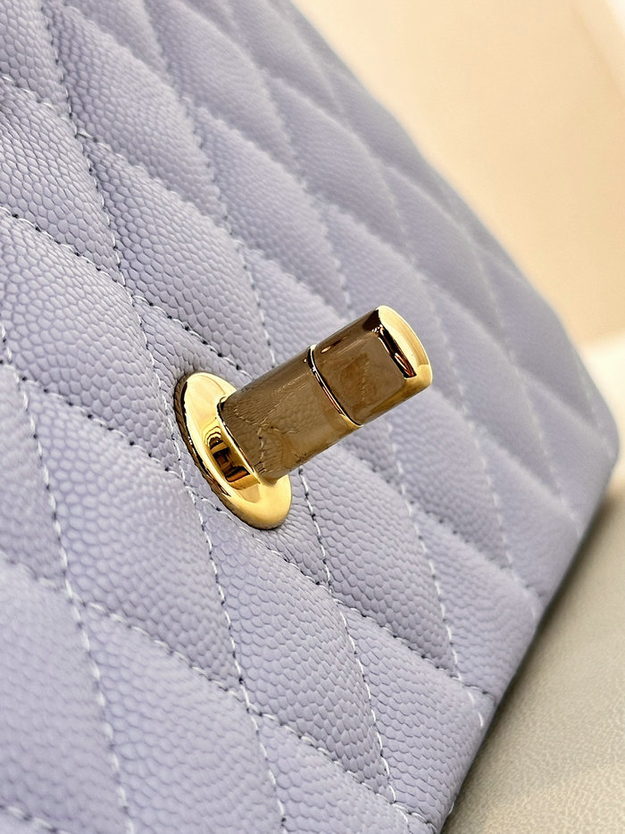 Medium Chanel Grained Calfskin Flap Bag A01112 Light Purple