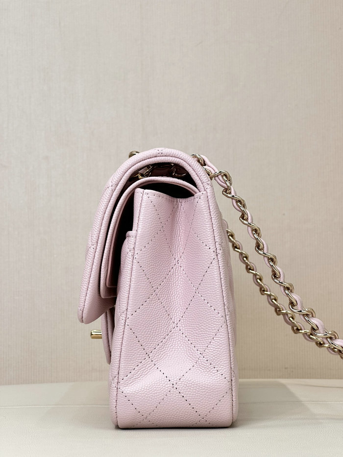 Medium Chanel Grained Calfskin Flap Bag A01112 Pink