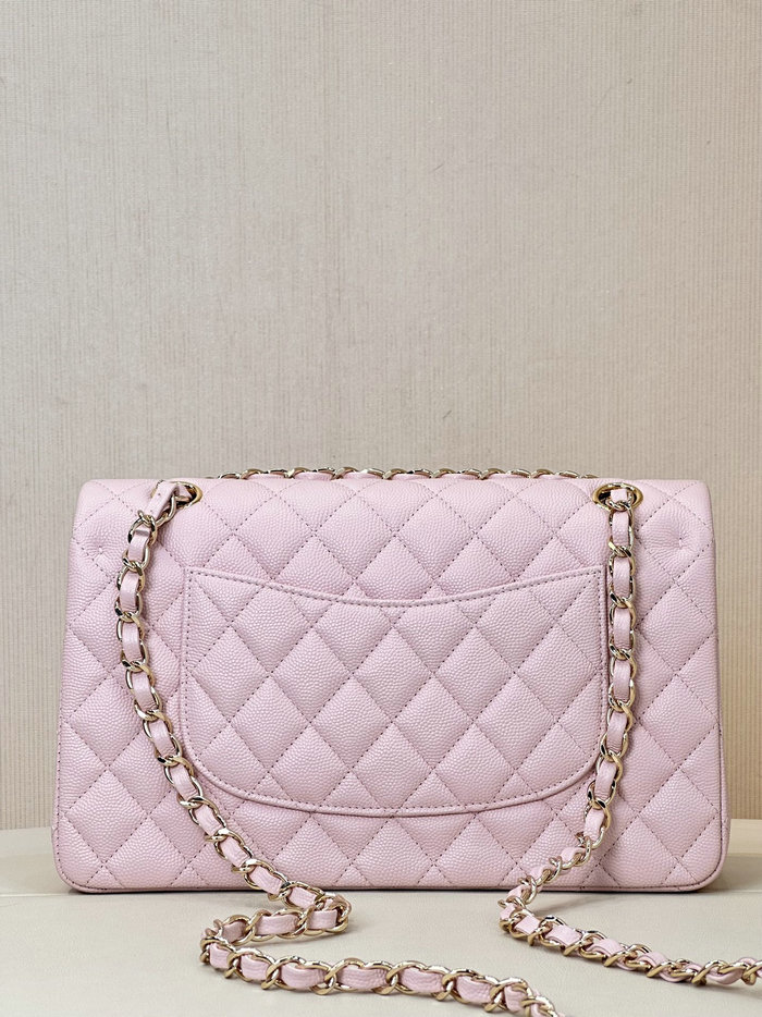 Medium Chanel Grained Calfskin Flap Bag A01112 Pink